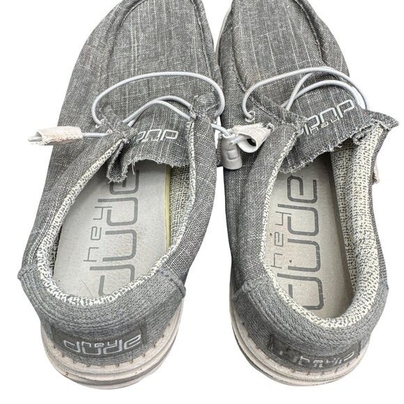 Hey Dude Ash Crosshatch Men's Wally Linen Casual Shoes, Size 8 - Picture 8 of 10